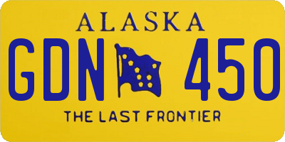 AK license plate GDN450