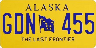 AK license plate GDN455