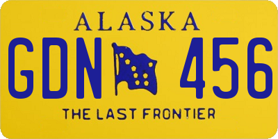 AK license plate GDN456
