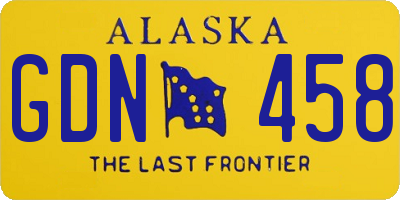 AK license plate GDN458
