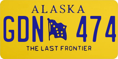 AK license plate GDN474