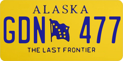 AK license plate GDN477