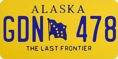 AK license plate GDN478