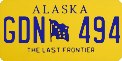 AK license plate GDN494
