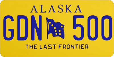 AK license plate GDN500