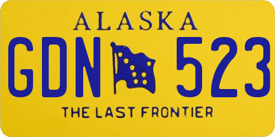 AK license plate GDN523