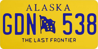 AK license plate GDN538