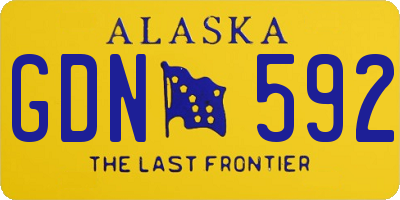 AK license plate GDN592