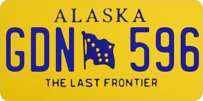 AK license plate GDN596