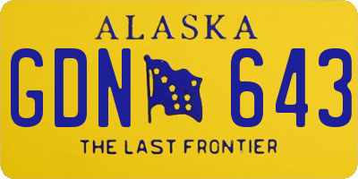 AK license plate GDN643