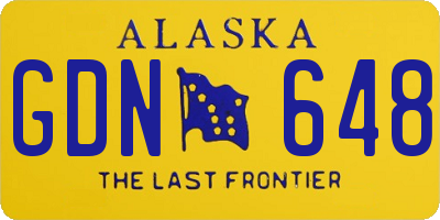 AK license plate GDN648