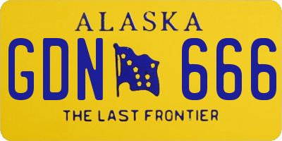 AK license plate GDN666
