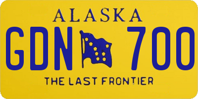 AK license plate GDN700