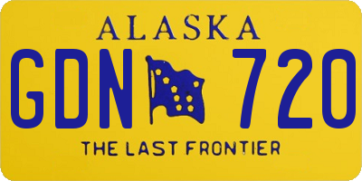 AK license plate GDN720