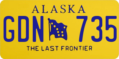 AK license plate GDN735