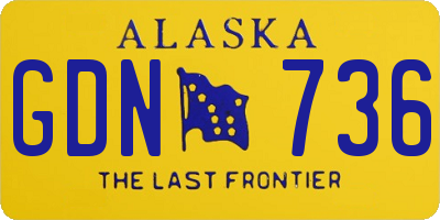 AK license plate GDN736