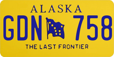 AK license plate GDN758