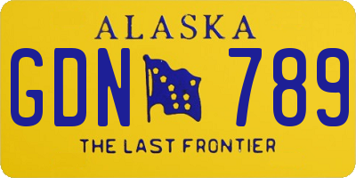 AK license plate GDN789