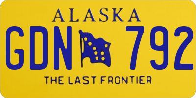 AK license plate GDN792