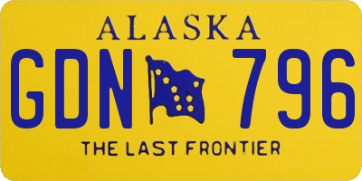 AK license plate GDN796