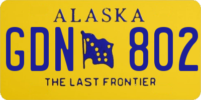 AK license plate GDN802