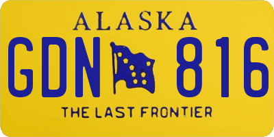 AK license plate GDN816