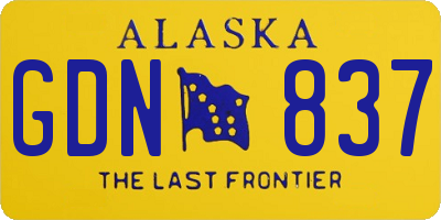 AK license plate GDN837
