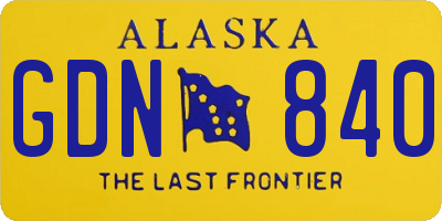 AK license plate GDN840