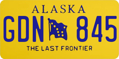 AK license plate GDN845