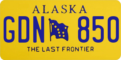 AK license plate GDN850