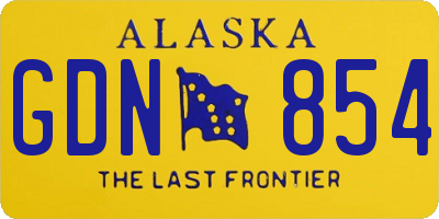 AK license plate GDN854