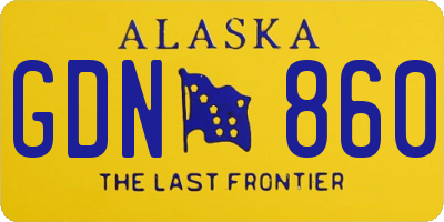 AK license plate GDN860