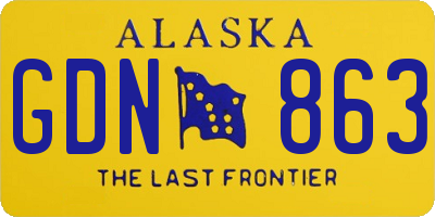 AK license plate GDN863