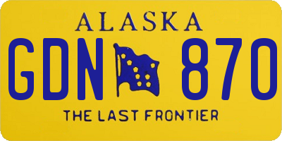 AK license plate GDN870