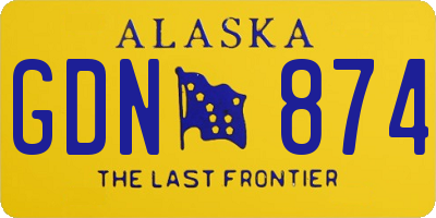 AK license plate GDN874