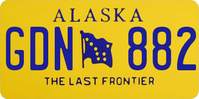 AK license plate GDN882