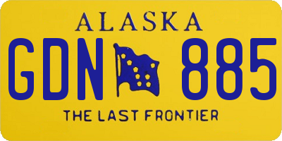AK license plate GDN885