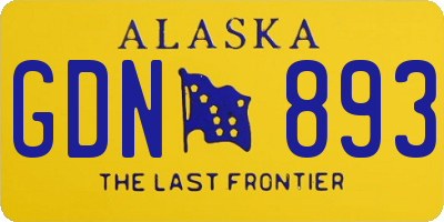AK license plate GDN893