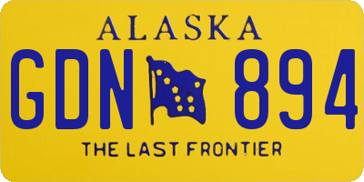 AK license plate GDN894