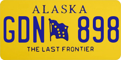 AK license plate GDN898