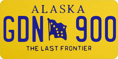 AK license plate GDN900