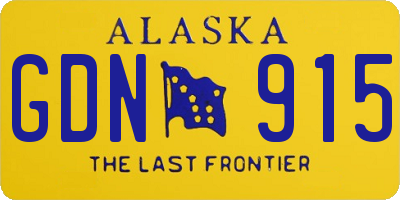 AK license plate GDN915