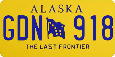 AK license plate GDN918