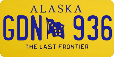 AK license plate GDN936