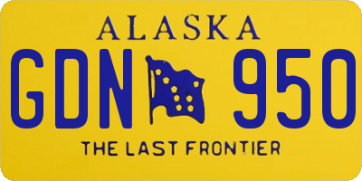 AK license plate GDN950