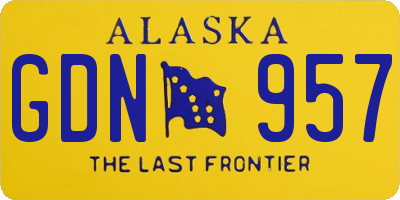 AK license plate GDN957