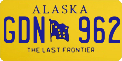 AK license plate GDN962
