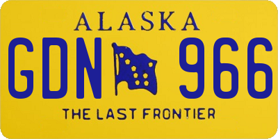 AK license plate GDN966