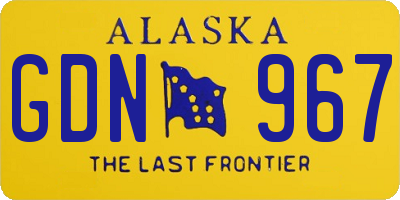 AK license plate GDN967