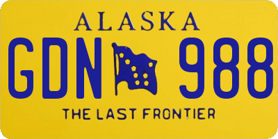 AK license plate GDN988